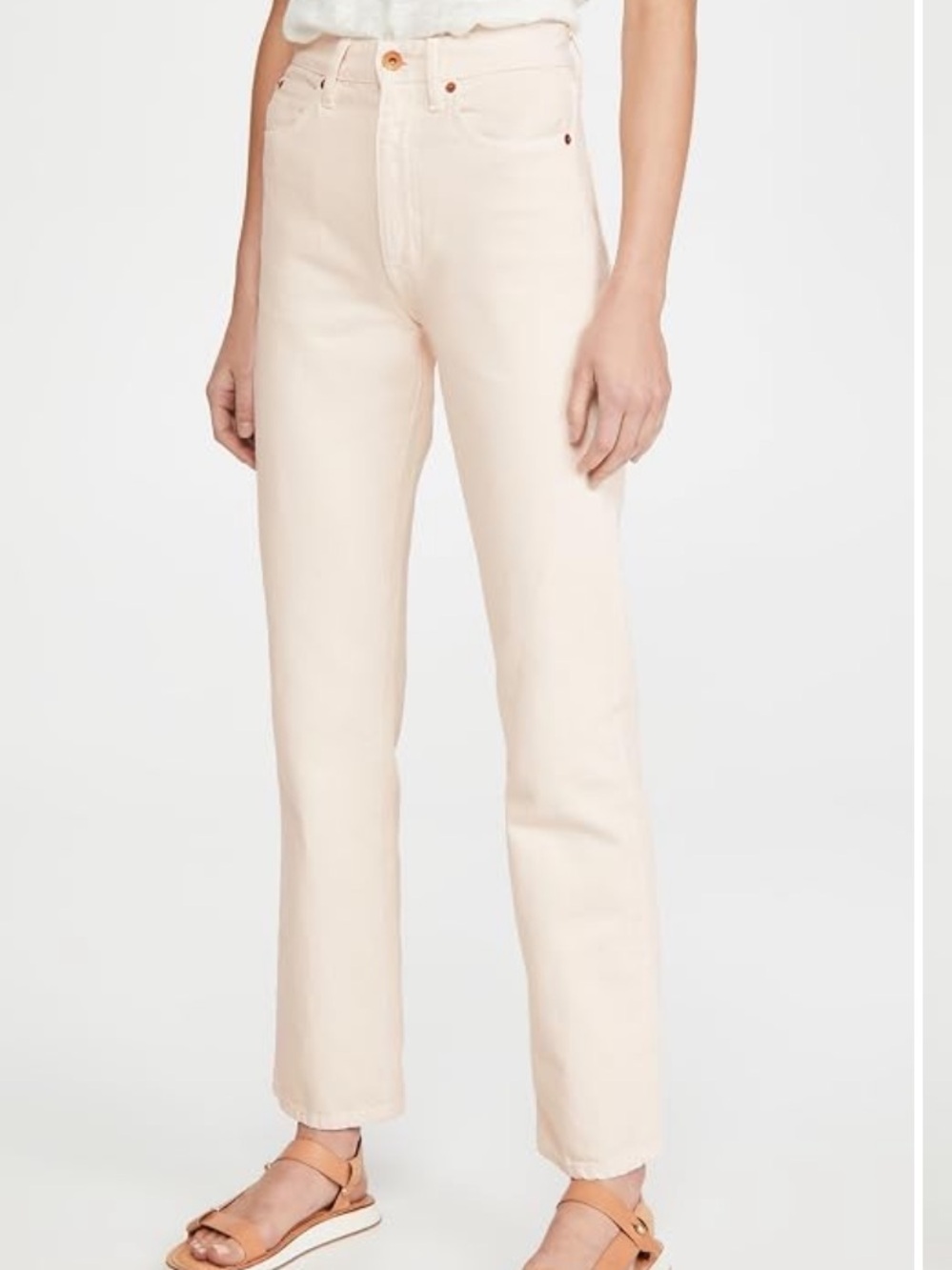 SLVRLAKE London High-Rise Straight Jeans in Ecru - nwt